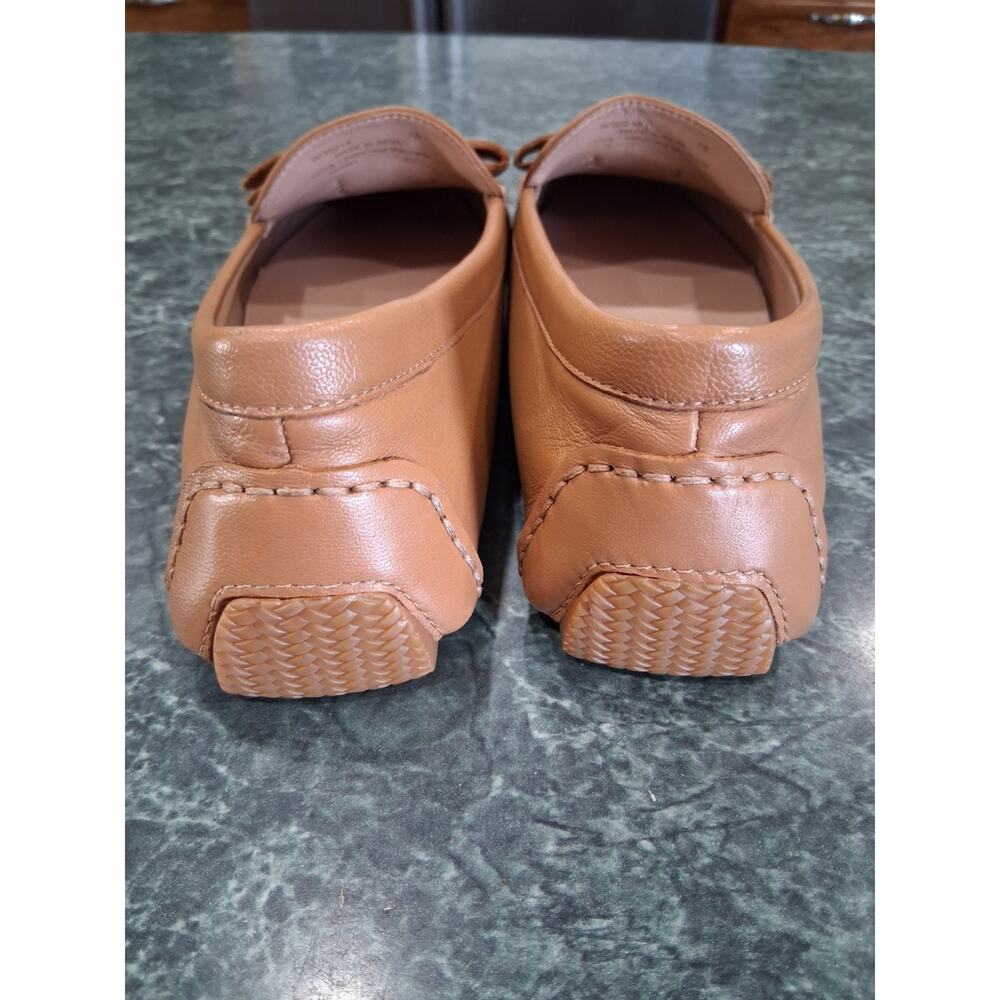 Cole Haan Bellport Bow Driver Shoes Womens 7 B Tan Leather Casual Loafer Slip On - Picture 4 of 7
